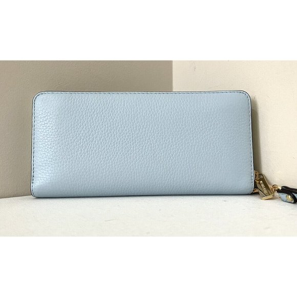 New Michael Kors Jet Set Large Travel Continental Wallet Leather Vista Blue - Picture 4 of 4